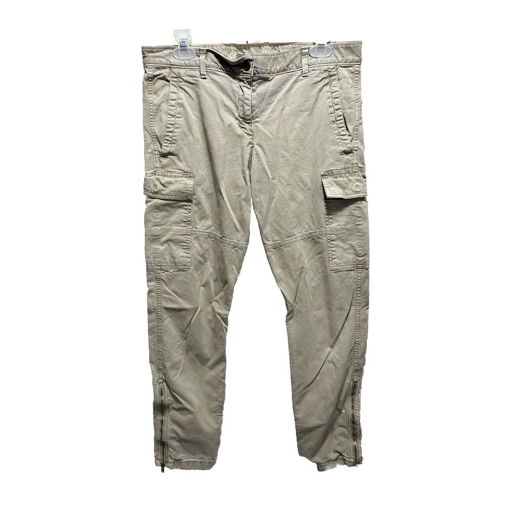 Khakis By Gap Cargo Light Wash Skinny Mini Pants Zip Ankle Mid Rise Size 8R